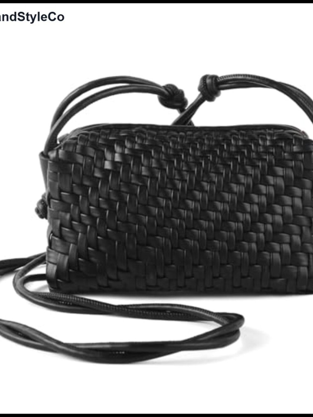 Woven Crossbody Bag Handmade Vegan Leather Small Purse Shoulder Strap Zip